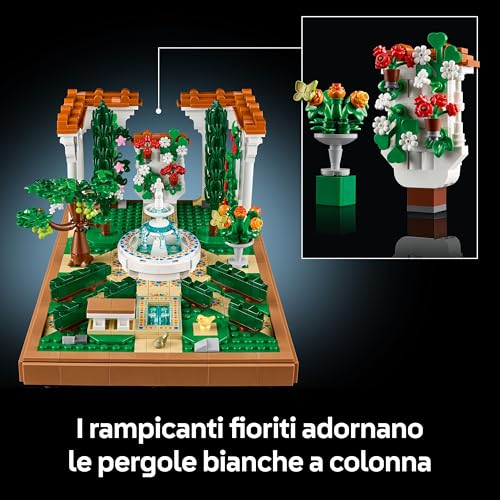 Icons Il Giardino della Fontana, Kit Fai da Te in Miniatura per Adulti con Pergole, Cipressi, Viti e Fiori, Idea Regalo Creativa di Compleanno o per Inaugurazione di Casa per Donna o Uomo 10359