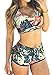QingLemon Women Bikini Sets Boyleg Short Swimwear Sporty Bathing Swimsuit(FBA)
