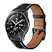 Aimtel Compatible Samsung Galaxy Watch (42mm) Bands,20mm Genuine Leather Strap Band Stainless Steel Compatible Samsung Galaxy Watch SM-R810/SM-R815 /Gear Sport/Suunto 3 Fitness Smart Watch-Black
