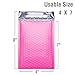 Fu Global #000 Upgrade Opaque Pink Poly Bubble Mailer 4x8 inch Self Seal Padded Envelopes Pack of 50