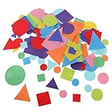 MonkeyJack 150 Pieces Multi Shapes Felt Fabric Patches Felt Scrapbooking Applique Sticker for Scrapbooking Card Making Nursery Decoration Kindergarten Creative DIY Toys For Kids - Geometric