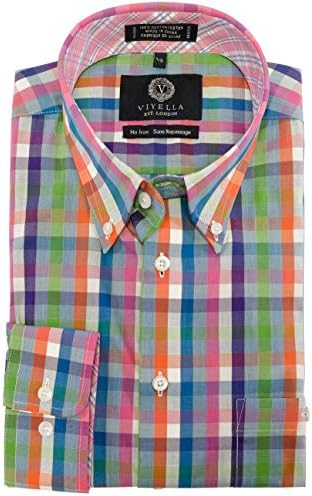 Viyella Men's Long Sleeve Non Iron Plaid Sport Shirt (X-Large, Multi)