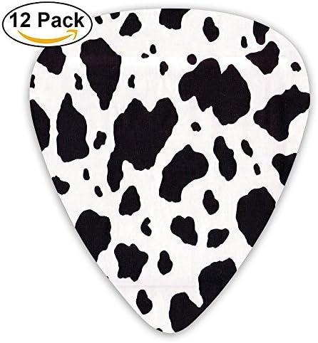 LLGUITAR Cow Guitar Picks 12pack Celluloid Plectrum Custom 0.46mm/0.71mm/0.96mm For Electric Acoustic Guitars Bass Best Stocking Stuffer Gifts For Kids Teens Adults