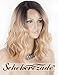 Ombre Blonde Lace Front Wigs Dark Roots Short Wavy Ombre Blonde Wigs for Women Scheherezade L Part Glueless Heat Resistant 14 Inches Mixed Fiber Short Bob Lace Front Synthetic Wigs Wavy Hair
