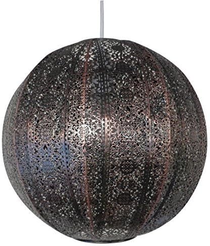 30cm Moroccan Metal Globe Pendant Bronze Effect Easy Fit Ceiling Light Decoration By Country Club Amazon De Kuche Haushalt