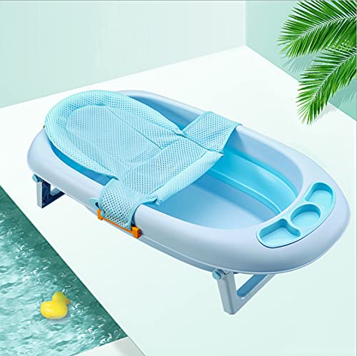 Baby Bath Pad Mesh Newborn Bath Support Net Non-Slip Bathing Seat with 4 Adjustable Support Corner for Infant 0-36 Months,Breathable and Quick-Drying,71x35x55cm