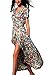 ARANEE Women's Sexy Split Floral Off-Shoulder Beach Party Maxi Dress