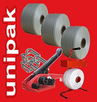 Aktionspreis: 19mm Textilband Umreifungsset * Umreifungs Set Bündelset Bündelgerät Textilbandumreifung * Holz bündeln * 3 Rol