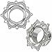Silver Stainless Steel Tribal Lotus Flower Double Flared Flesh Tunnel Ear Gauge Plug Stretching Kit