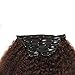 Kinky Yaki Straight Clip in Human Hair Extensions Black Double Weft Brazilian Unprocessed Virgin Hair Clip ins Top Grade 7A 7Pieces/set For African American (70g 10