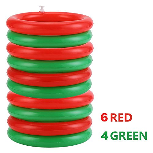 2-4 Players Inflatable Reindeer Antler Ring Toss Game for Christmas party - Game Rules Included (2 Antlers 10 Rings)