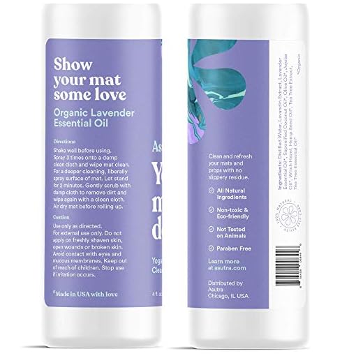 ASUTRA Natural & Organic Yoga Mat Cleaner (Peaceful Lavender Aroma), 4 fl oz | Safe for All Mats & No Slippery Residue… - Image 3