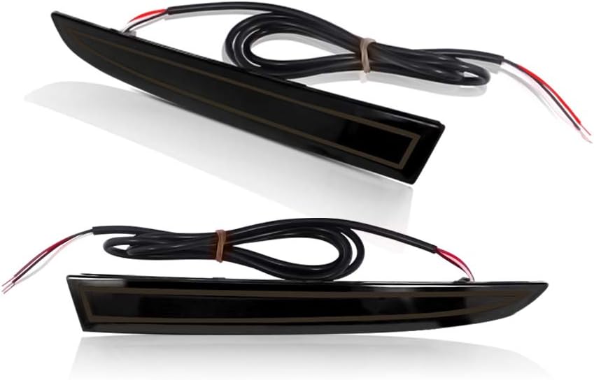 Miniclue Smoked Lens Full LED Tail Brake Rear Fog Lamps Bumper Reflector Lights Compatible with 2016-2020 Camaro