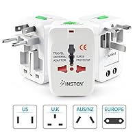 Insten Universal Worldwide Travel Adapter for 150+ Countries, International Power Charger, European Adapter, Wall Charger Power Plug for USA EU UK AUS Compatible w/iPhone, iPad, Samsung Galaxy & More