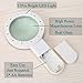 30X High Power Handheld Magnifying Glass with Led Light, Double Glass Lens Jumbo Illuminated Magnifier Glasses for Reading, Soldering, Inspection, Coins, Jewelry, Perfect for Macular Degeneration