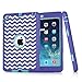 iPad mini/2/3 Case, Hocase Shockproof Hybrid Dual Layer Hard Rubber Protective Case with Cute Pattern Design for Apple iPad mini 1st/2nd/3rd gen 7.9-inch - Purple Chevron / Teal
