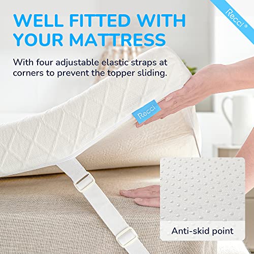 RECCI 3 Inch Memory Foam Mattress Topper Full, PressureRelieving