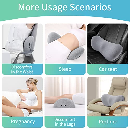 Lumbar Support Pillow for Bed & Seat Lower Back Pillow for Sleeping