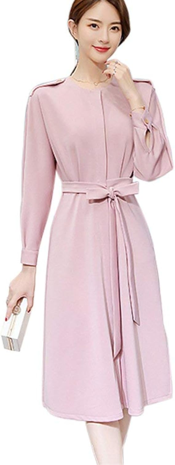 Amazon 美しいです レディース エレガント ワンピース チュニック 長袖 細身 フォーマル 森ガール 個性 スカート 春夏 秋 着痩せ 膝丈 パーティー きれいめ オフィス 通勤 通学 ワンピース チュニック 通販