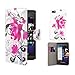 32nd® Design book wallet PU leather case cover for Blackberry Z10, including screen protector and cleaning cloth - Purple Rose