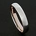 MNH Tungsten Rings for Men Women 4mm Rose Gold Plated Brushed Matte Finish Wedding Band