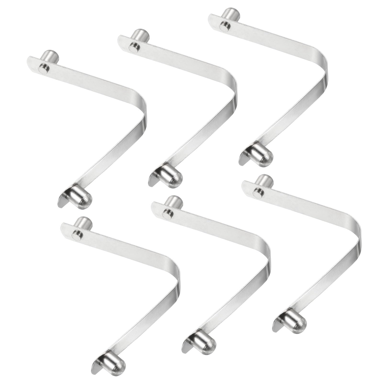 PATIKIL 9x7.3mm Kayak Paddle Snaps, 6 Pack Tent Pole Clips Steel V Shaped Double Pins Push Button Spring Clips Lock Tube Pole Clips for Camping Awning