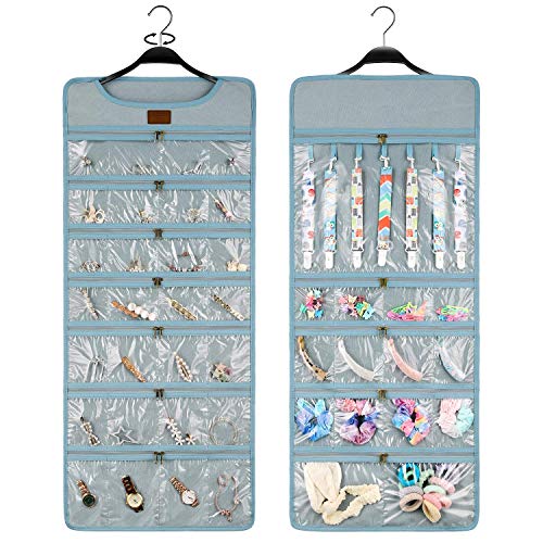 SMRITI Hanging Jewelry Organizer with Dual Zippered Pockets Canvas