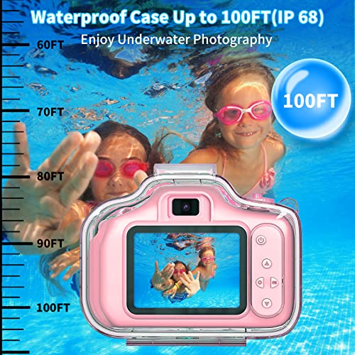 OZMI Kids Waterproof Selfie Camera for Girls, Christmas Birthday Gift