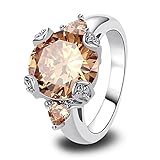 Psiroy Women's 925 Sterling Silver 6.5ct Morganite Filled Ring