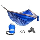 TAG Camping Hammock - Double Hammock is Spacious, Lightweight & Super Comfortable - Folding Parachute Portable Hammock is Perfect for Backpacking, Tree, Yard and Outdoor Travel