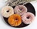 SBYURE 4 Pieces Hair Scrunchies Rabbit Faux Fur Fluffy Ponytail Holder Pompom Ball Scrunchie Hair for Women ,Pink khaki beige yellow