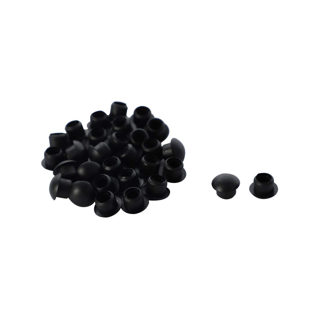sourcingmap Plastic Flush Type Wiring Hole Tube Insert Cover Caps 8mm Dia 30 Pcs Black