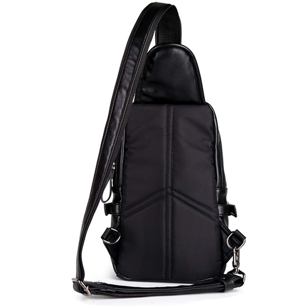 ZJX168 Zaino Monospalla Uomo in Pelle Nero Camminare Ciclismo Ciclismo Alta  Capacità Spalla Borsa a Tracolla Zaino monospalla urban-earth.co.uk
