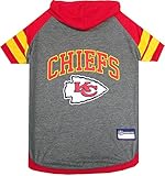 NFL Kansas City Chiefs Hoodie for Dogs & Cats. | NFL Football Licensed Dog Hoody Tee Shirt, Medium| Sports Hoody T-Shirt for Pets | Licensed Sporty Dog Shirt.
