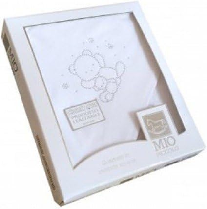 Accappatoio triangolo telo spugna Mio Piccolo bimbo bimba neonato ricamo strass orsetto bianco TU