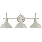 Ceybo Gray 3 Light Bathroom Vanity Light Wall Fixture with Farmhouse Metal Shades, Dimmable Modern Country Home Lighting, SHI