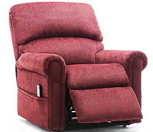 Electric Lift Chair 380 LB Heavy Duty,JULYFOX Infinite Position Oversize Lift Recliner Sofa Lifts You Up W/ 2 Button Remote Upholstered Tufted Velvet Stand Up Lift Chair Living Room Chair Wine Red