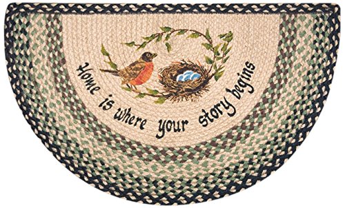 EarthRugs 32-121 Robins Nest Slice Rug, 18-Inch by 29-Inch, Grass Green/Ebony/Ivory
