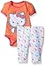 Hello Kitty Baby Girls' Bodysuit Ruffle Pant Set with Allover Print, Orange, 6-9 Months