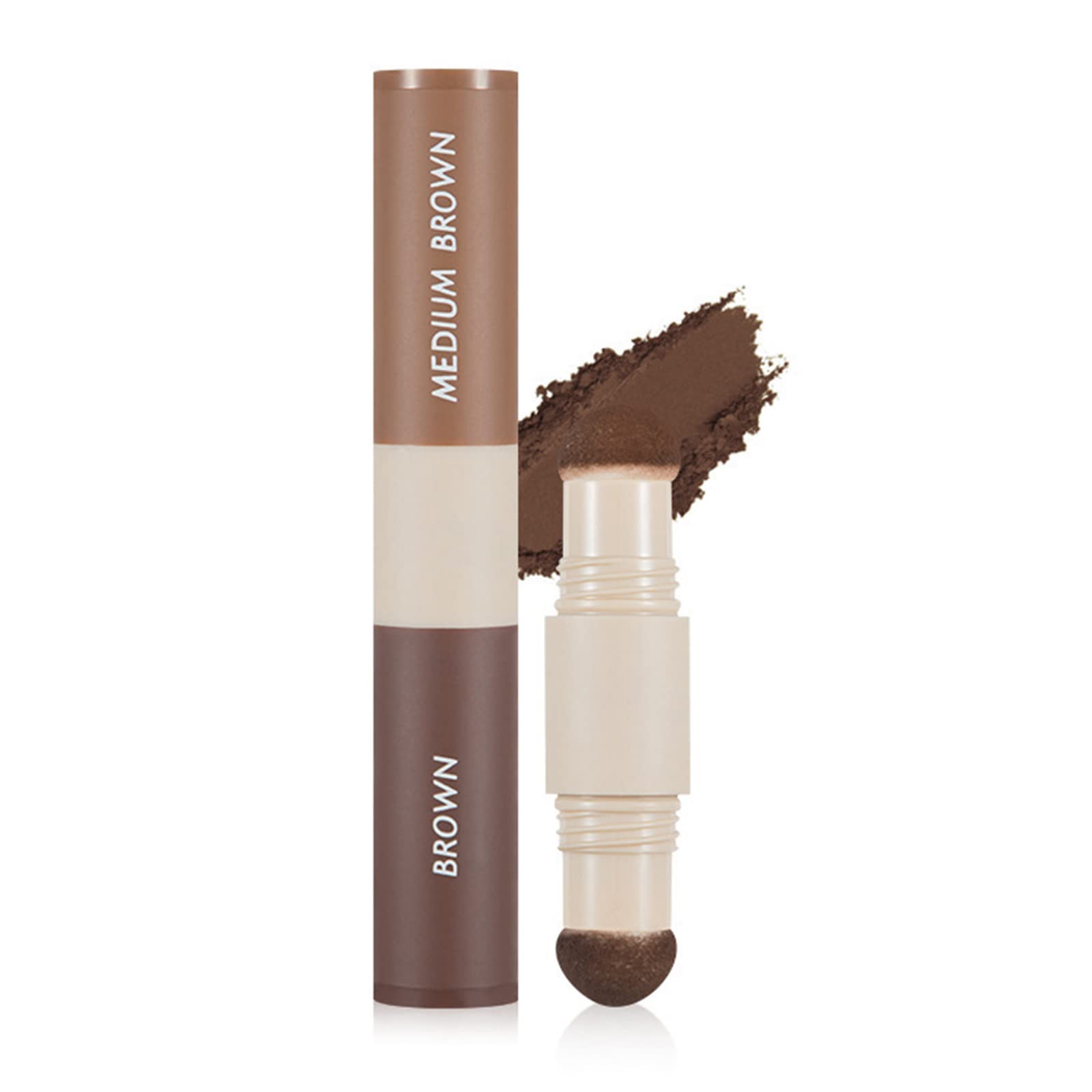 MEITREND Hairline Powder Hair Root Touch Up, Instantly Conceals Hair Loss And Fills In Receding Hairlines Forehead Side Hair Filler Sweatproof Hairline Finishing Stick Men (Medium Brown & Brown)