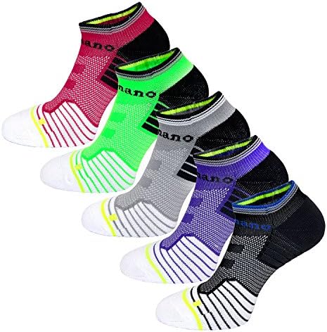 Aaronano 5 Pairs Womens Low Cut Cushioned Socks No Show Athletic Socks Running Socks