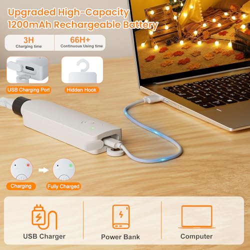 Giliwosy 60LEDs 10 m LED Lights Battery Operated with USB 8 Function Modes Timer IP65 Waterproof Decorative LED Lights for Balcony Garden Party Room Camping Christmas
