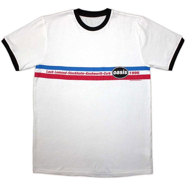 Amazon.com: Men's Oasis 1996 Tour Horizontal Stripes T-Shirt Small