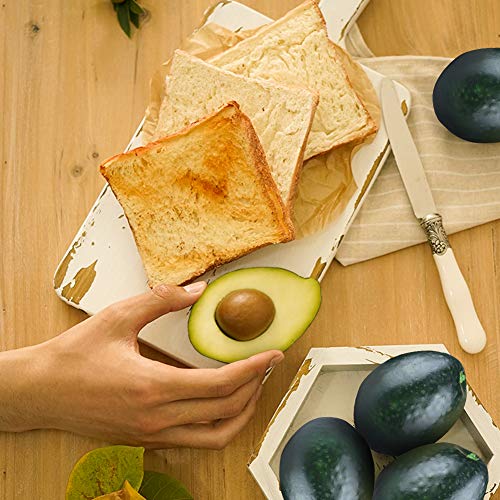 Johouse Artificial Avocado, 7PCS Plastic Prop Decor Fake Lifelike Plastic Green Avocados and Avocado Half Vegetable Fruit Home Party Festival Decorations