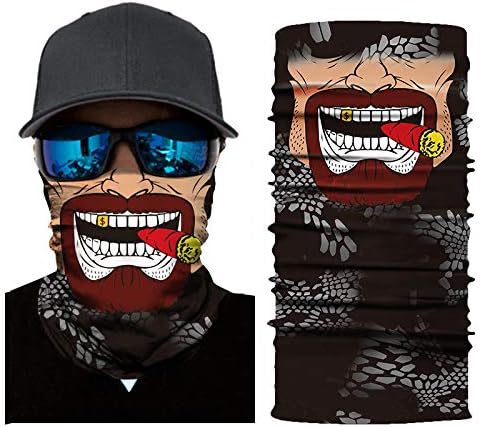 Skull Face Mask, 3D Tube Mask Seamless Durable Face Mask Bandana Skeleton Face Mask for Motorcycle Fishing Cycling