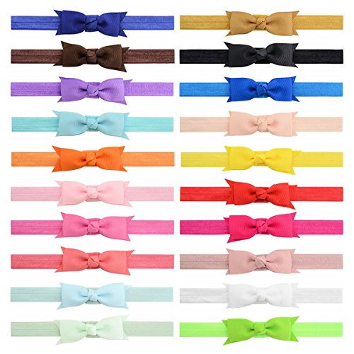 20Pcs 3" Grosgrain Ribbon Hair Bows Baby Headbands for Baby Girls Infants Toddlers Kids Teens - Thumbnail 6