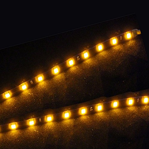 E Support 5Pcs 30cm 15 Leds SMD Waterproof Flexible Yellow Light Strip Bar car Light Flexible Strip - Thumbnail 3