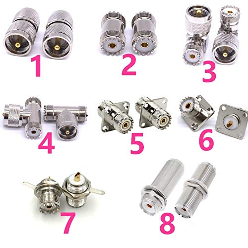 Eaglers Connector - 2pcs Rf Coaxial Coax Adapter Uhf Pl259 So239 to Uhf Pl259 So239 Type Connector