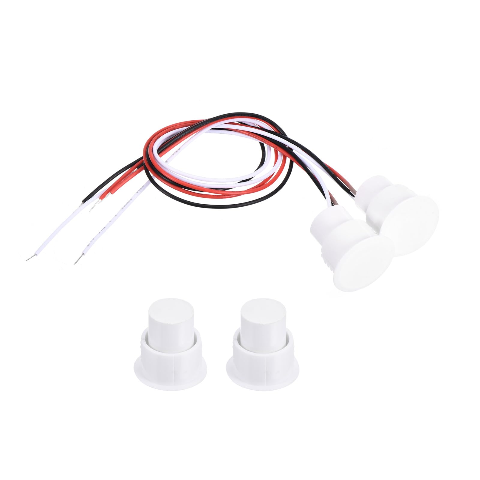 PATIKIL Magnetic Reed Switch, 2 Pack NO NC Wired Recessed Door Sensor Window Contact Switch for Alarm System, White