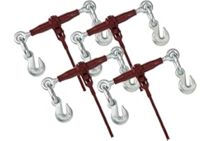 Mytee Products (4 Pack) PRO Heavy Duty Chain Binder Ratchet Style 3/8" - 1/2" w/Grab Hooks, 15,000 lbs WLL